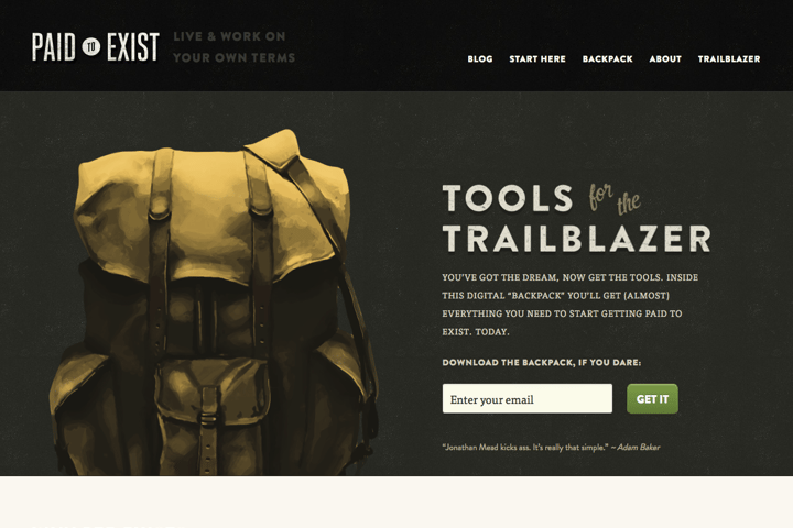 Paid to Exist website preview